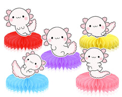 Adorable Axolotl Honeycomb Decorations - 5pcs Charming Table Centerpieces