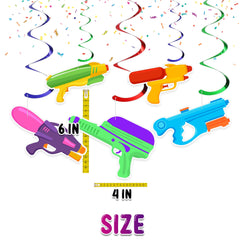 Splashy Water Gun Party Swirl Decorations - Vibrant Hanging Water Blas ...