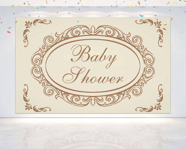 "Vintage Baby Shower" Backdrop