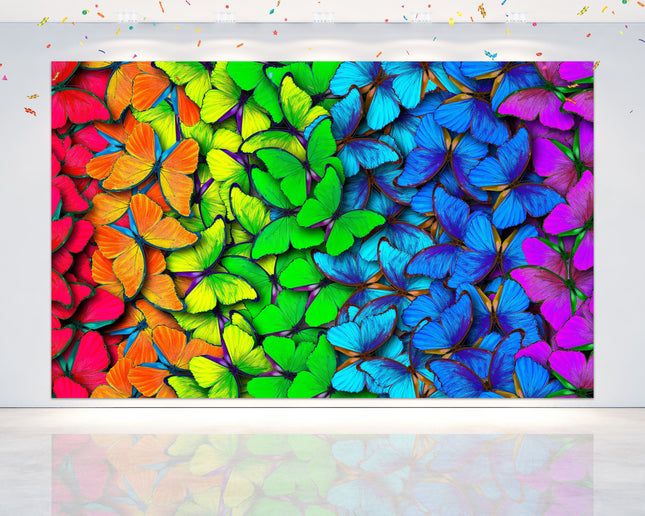 Rainbow Butterfly Birthday Backdrop