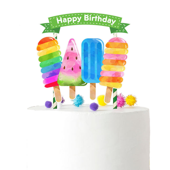 Sweet Artistry - Watercolor Ice Cream Cake Topper for Delicious Birthdays