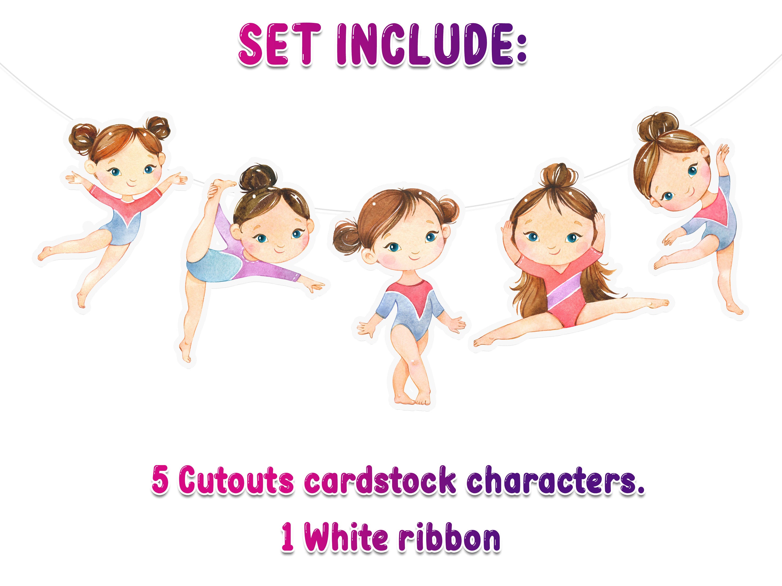 Little Gymnasts Banner - Inspiring Acrobatic Cartoon Decor for Kids