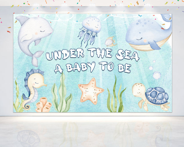 "Under the Sea Baby Shower" Backdrop