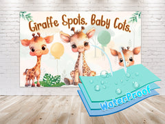 Adorable Giraffe Spots - Watercolor Giraffe Baby Shower Backdrop 5x3 FT