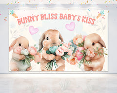 Sweet Bunny Bliss Baby Shower Backdrop