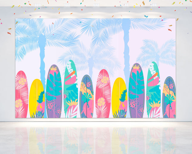 Surfing Birthday Backdrop