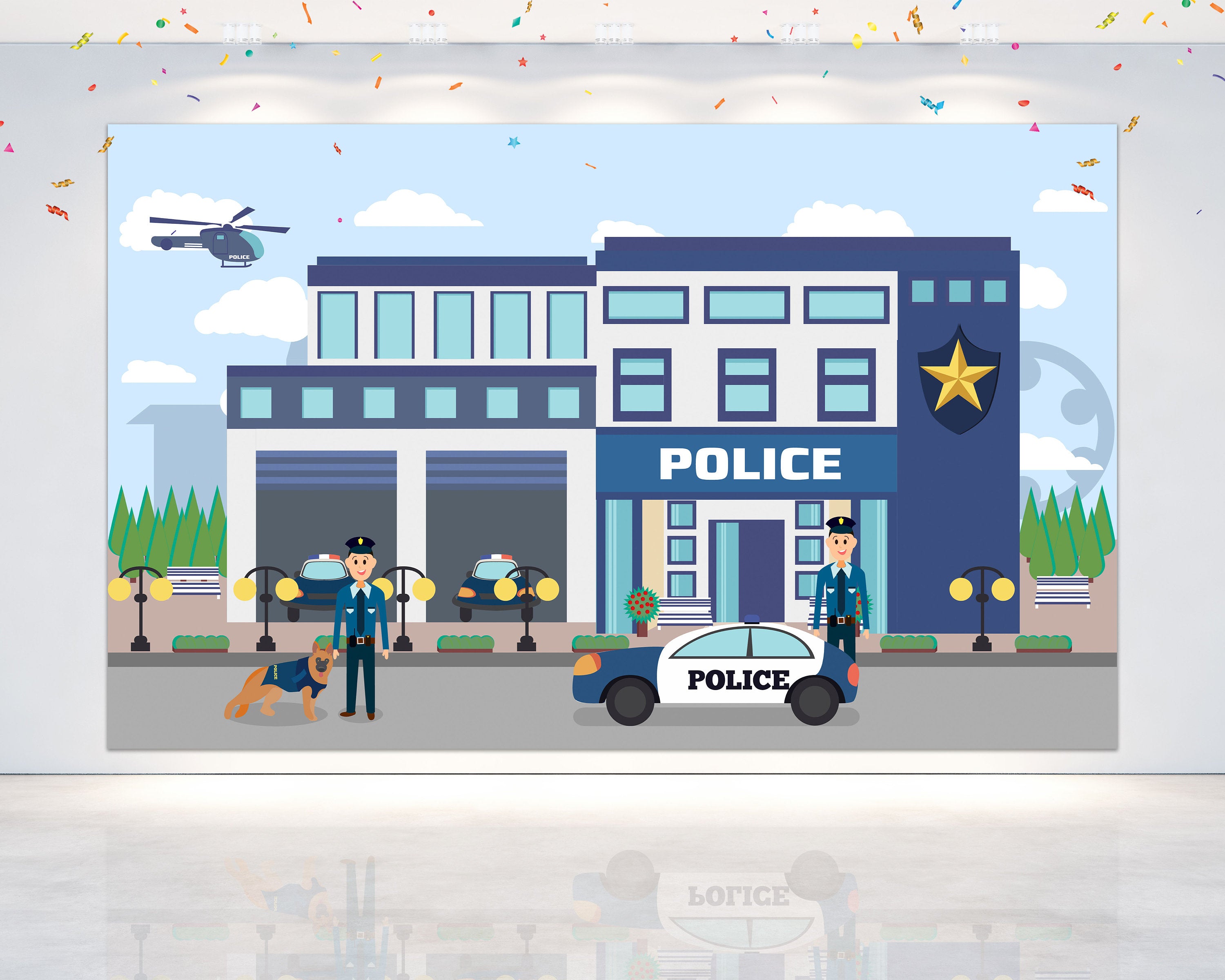 Police Birthday Backdrop