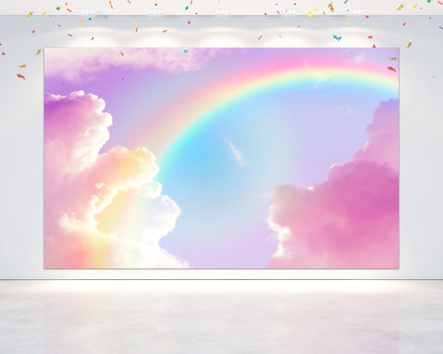 Rainbow Clouds Birthday Backdrop