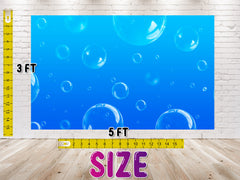 Blue Bubbles Birthday Backdrop 5x3 FT - Fun and Playful Party Banner
