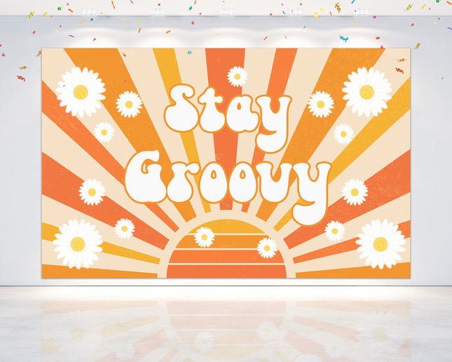 Stay Groovy Baby Shower Backdrop