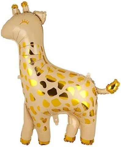 Chic Cream and Gold Giraffe Balloon Set - Sophisticated Decor for Baby Showers & Birthday Parties