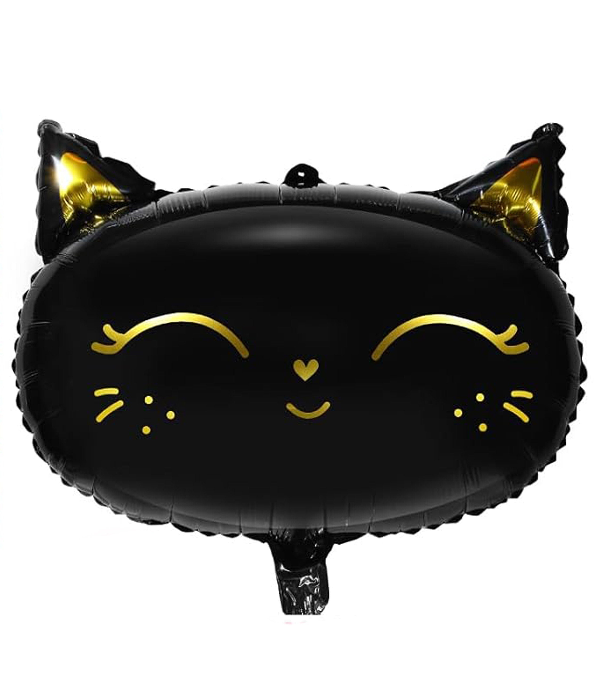 Majestic Black Cat Balloon Set with Crown - Perfect for Chic Birthday Parties