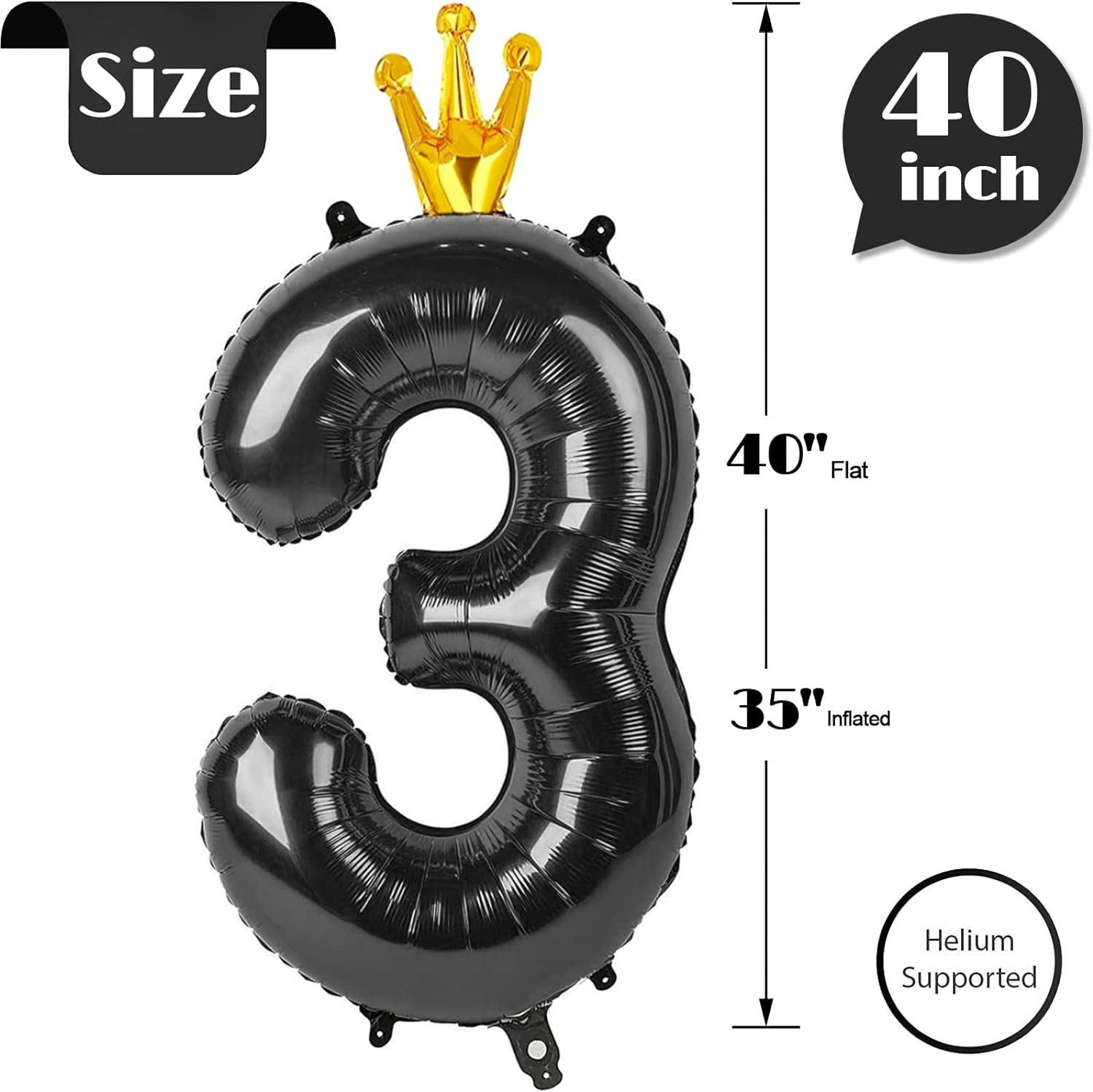 Majestic Black Cat Balloon Set with Crown - Perfect for Chic Birthday Parties