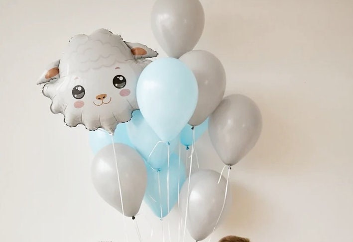 Bubbly Sheep Balloon Set - Soft Pastel Party Decor for Birthdays and Baby Showers