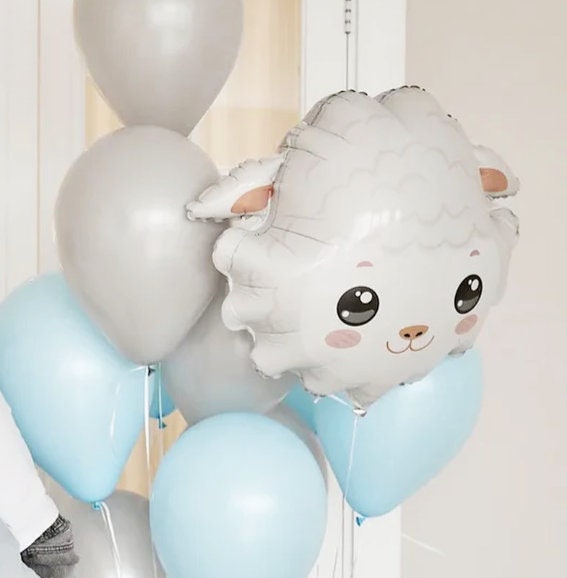 Bubbly Sheep Balloon Set - Soft Pastel Party Decor for Birthdays and Baby Showers