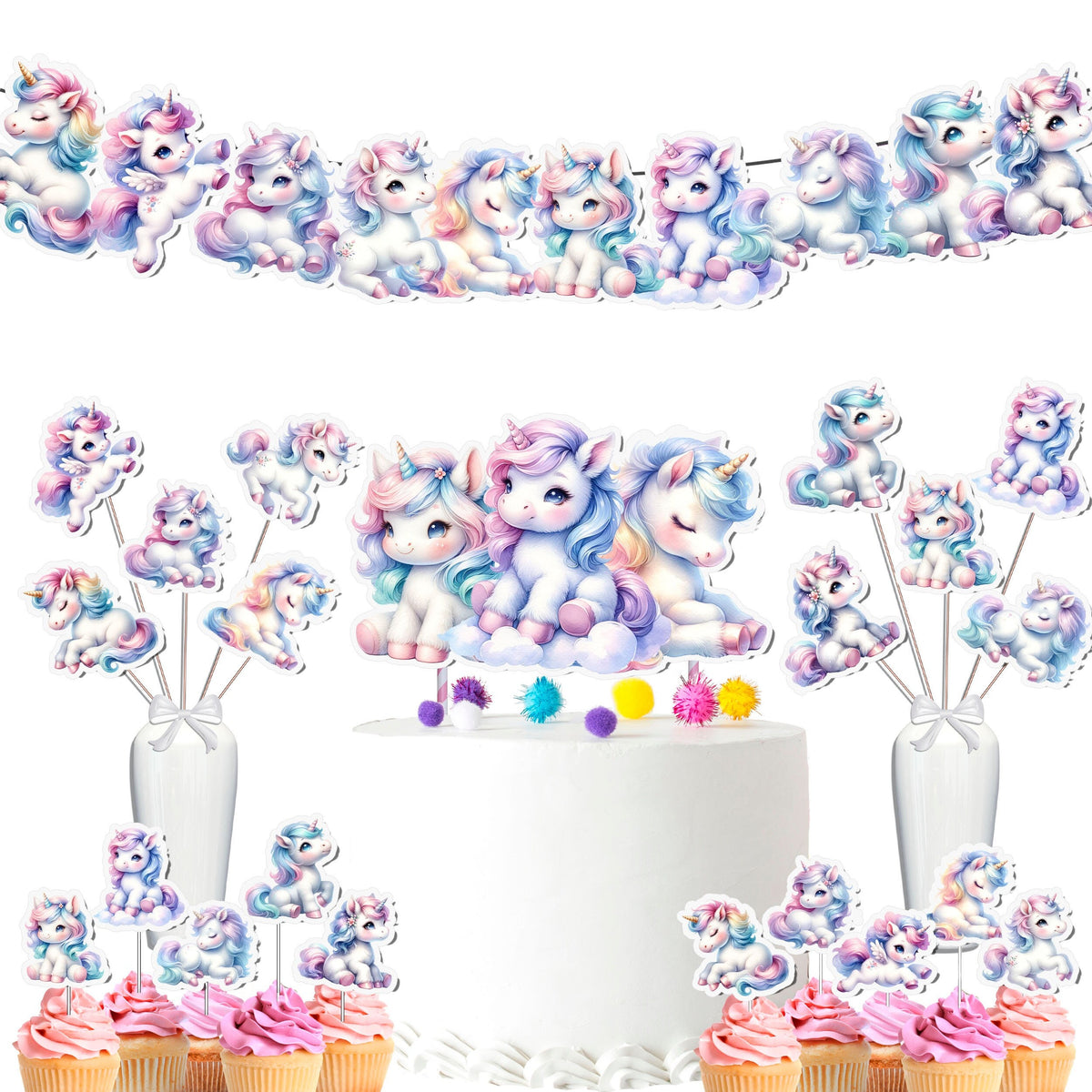 Magical Unicorn Baby Shower & Birthday Party Decor Set