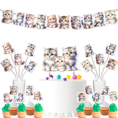 Purr-fect Playful Cats Birthday Party Decor Set