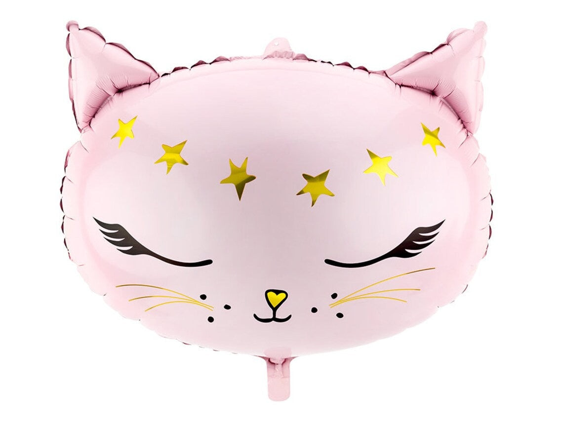 Charming Pink Cat Face Balloon Set - Ideal for Baby Showers & Birthday Celebrations - Cute and Playful Design