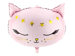 Charming Pink Cat Face Balloon Set - Ideal for Baby Showers & Birthday Celebrations - Cute and Playful Design