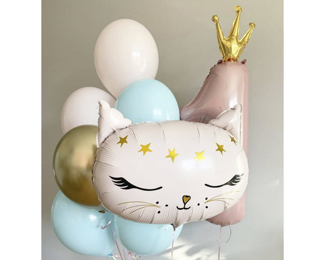 Awesome Pink Cat Face Balloon Set - Cute & Playful Decor for Baby Showers and Birthdays