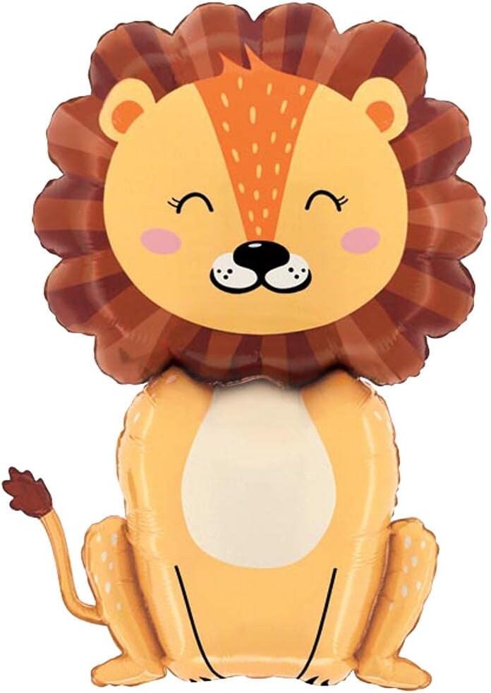 Pastel Jungle Safari Balloon Set with Lion and Leopard - Charming Decor for Baby Showers & Birthdays (Eucalypt not include in set)