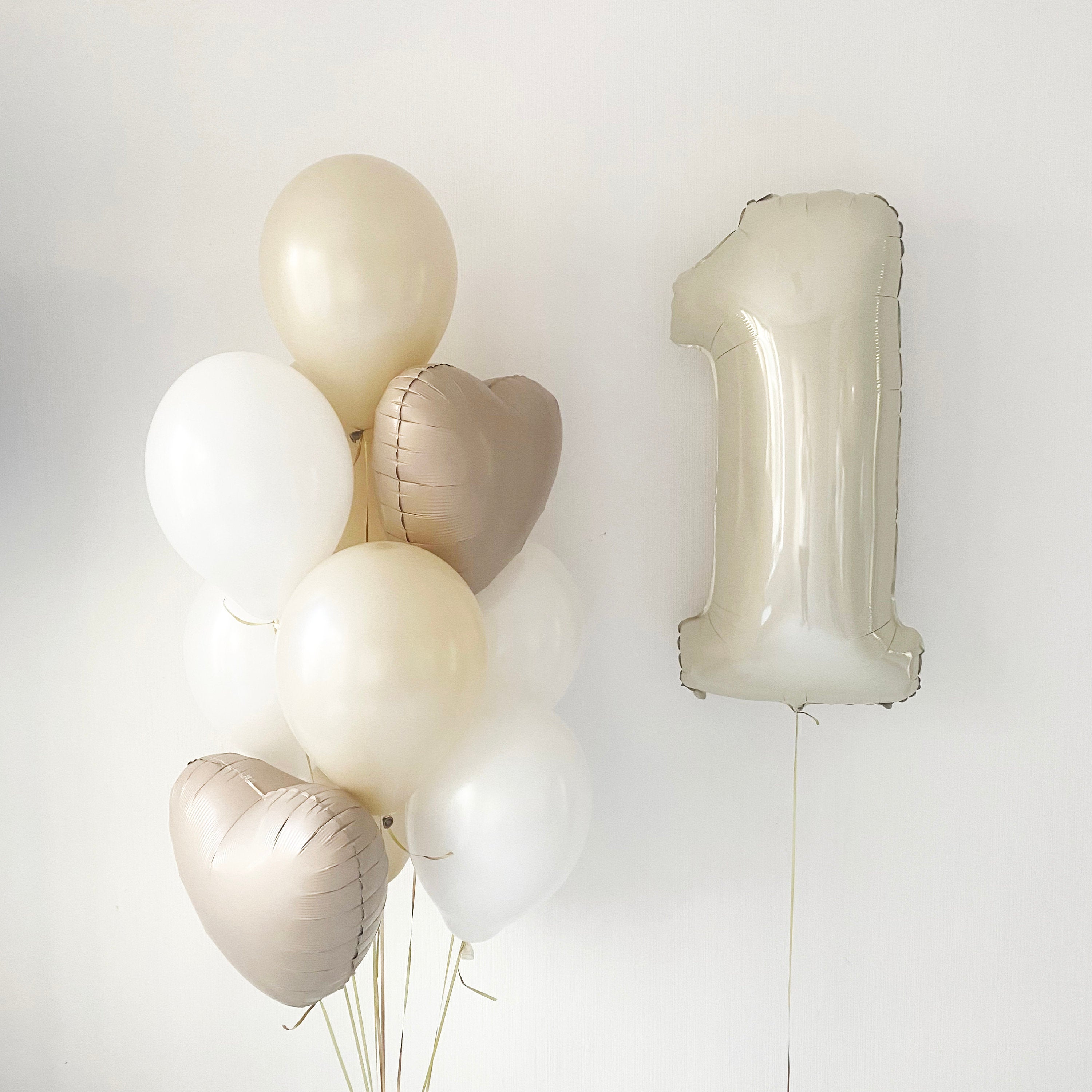 Sophisticated Pastel Cream Balloon Set for Birthday Party - Neutral Tones Decor