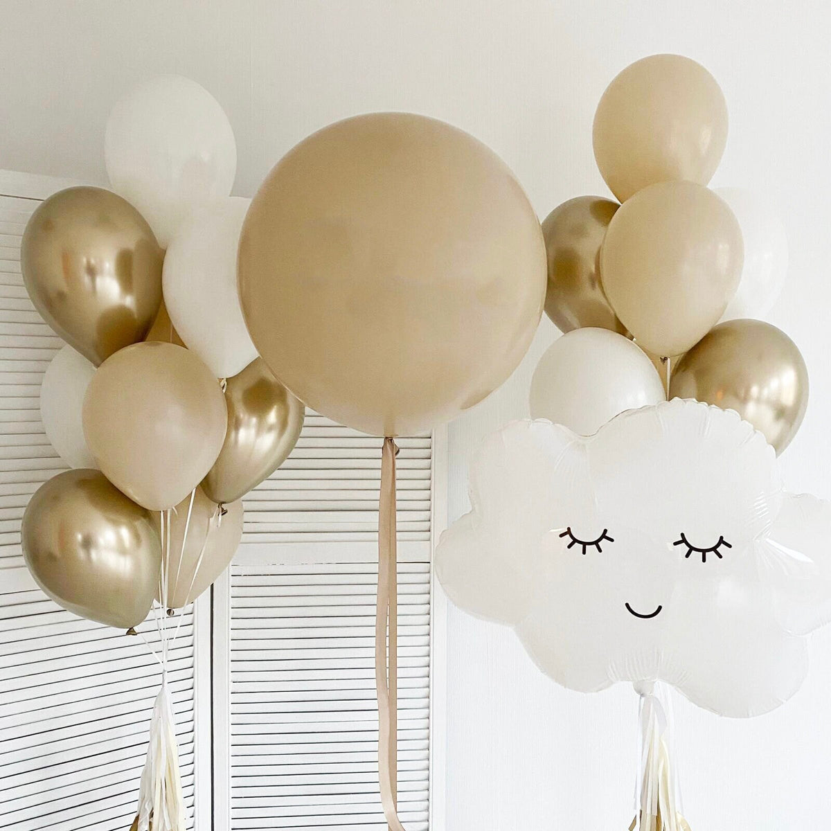 Dreamy Pastel Balloon Set with Cloud for Birthday Party or Baby Shower - Serene Sky Theme