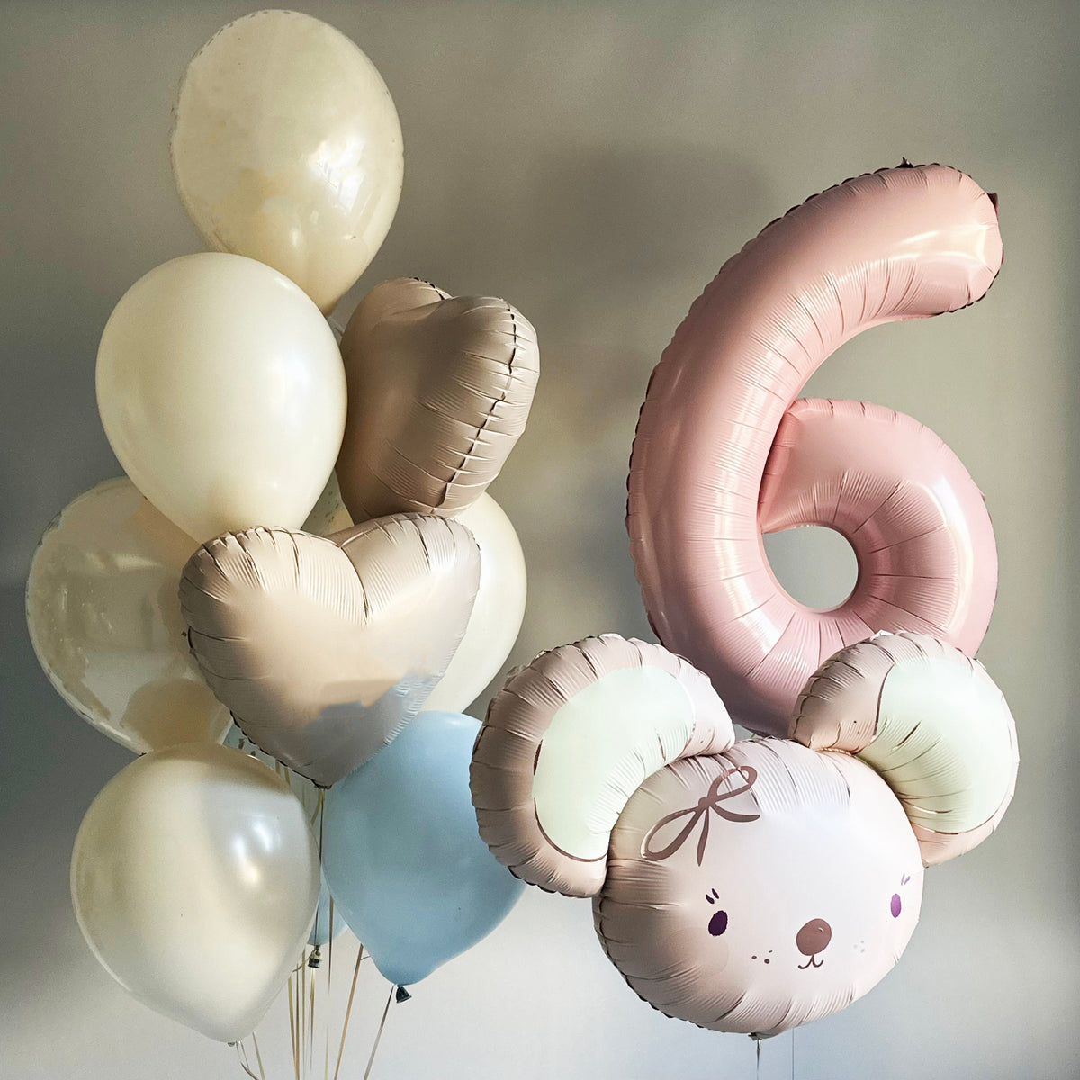 Cute Pastel Mouse Balloon Set for Birthday Party or Baby Shower - Adorable and Chic Decor