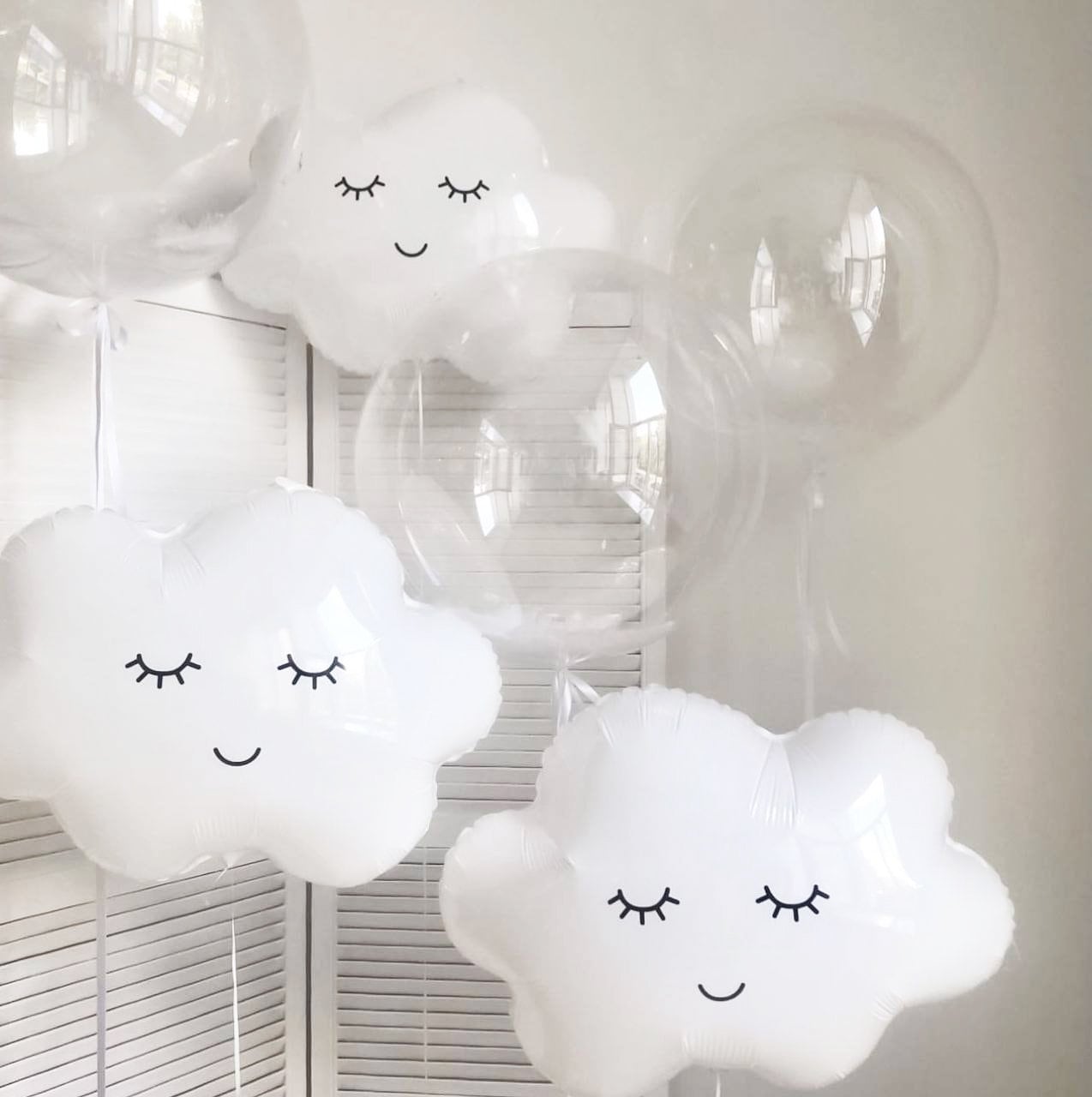 Dreamy Cloud and Clear Balloon Set for Birthday Party or Baby Shower - Ethereal Sky Theme