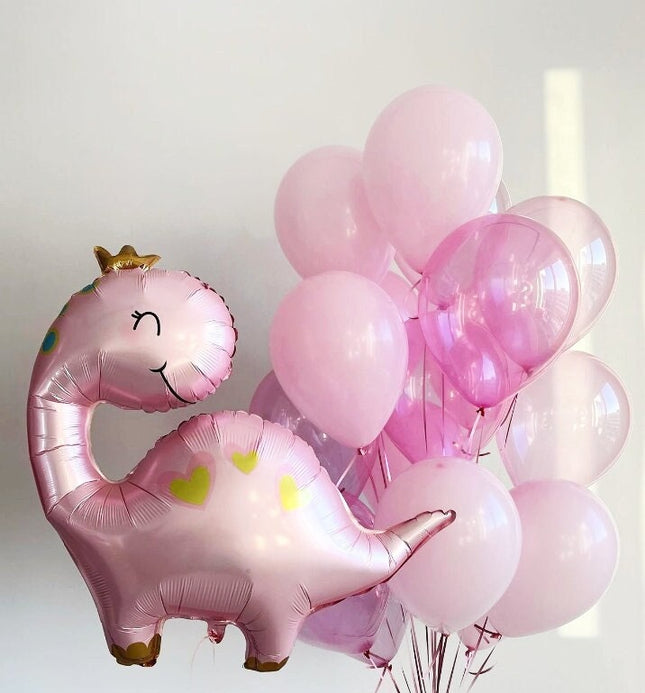 Adorable Pastel Pink Dinosaur Balloon Set - Ideal for Birthday Celebrations and Baby Showers