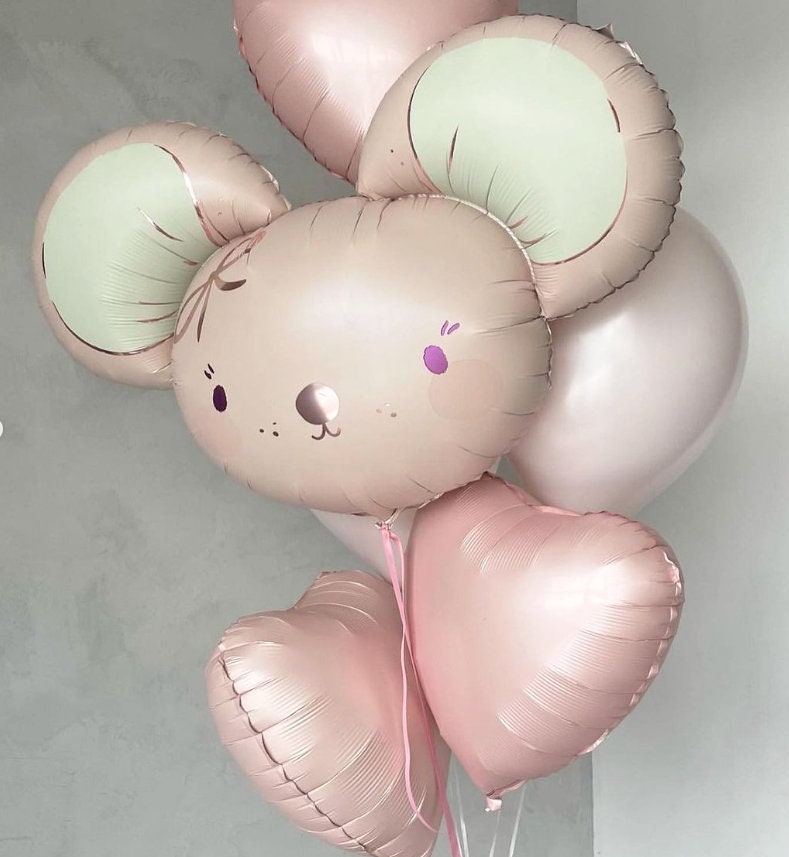 Enchanting Mouse Balloon - Giant Pastel Balloon for Birthdays and Baby Showers