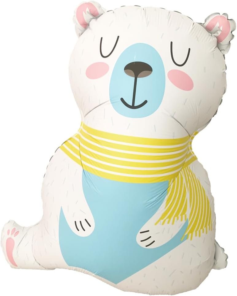 Cheerful Polar Bear Balloon Set - Adorable for Birthday Parties and Baby Showers