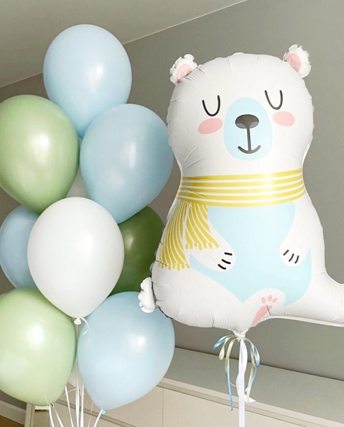 Cheerful Polar Bear Balloon Set - Adorable for Birthday Parties and Baby Showers