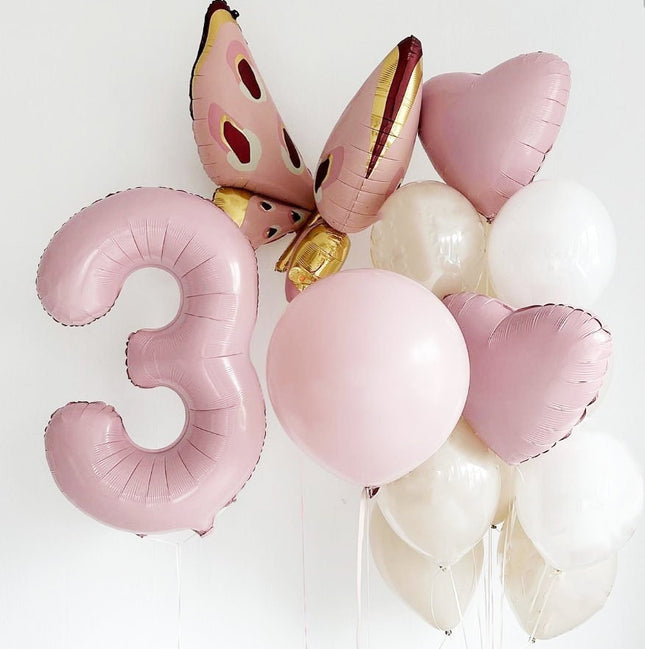 Charming Pastel Pink Balloon Set with Butterfly for Birthday Party - Whimsical Decor