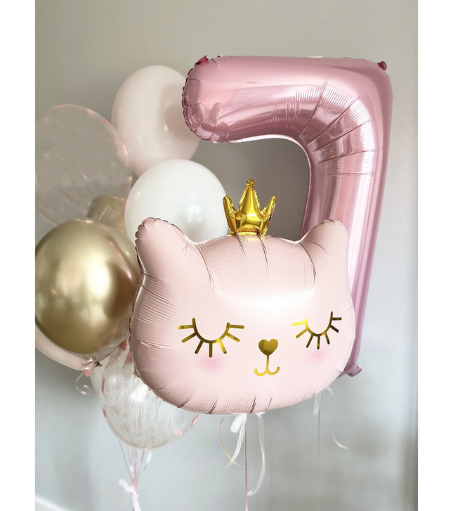 Charming Pink Cat Balloon Set for Birthday Parties - Cute Feline-Themed Party Decorations, Girls' Birthday Balloons, Cat Lover Party Kit