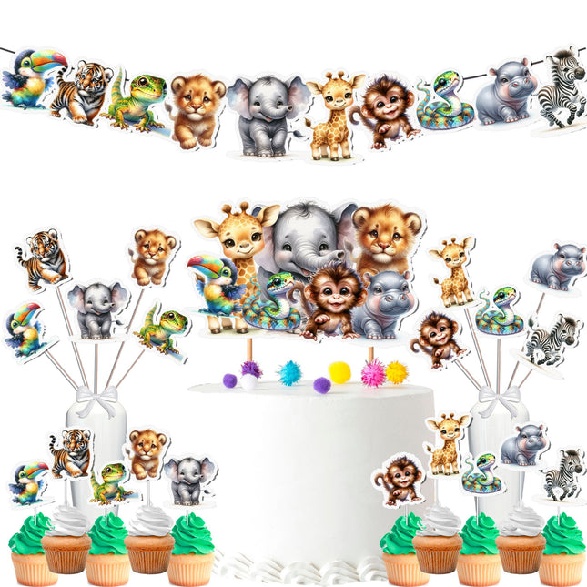 Wild Safari Animals Party Decor Set