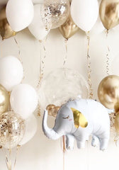 Graceful Elephant & Pastel Balloon Set - Elegant Decor for Baby Showers and Birthdays