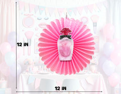 5 Pcs Makeup Tissue Hanging Fans Set, 12-Inch, Perfect for Beauty-Themed Birthday Parties & Baby Showers