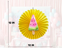 5 Pcs Ice Cream Tissue Hanging Fans Set, 12-Inch, Perfect for Sweet Treats-Themed Birthday Parties & Baby Showers