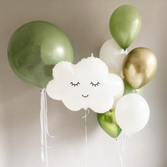 Dreamy Cloud and Green Balloon Set - Perfect for Baby Showers, Birthdays, and Nursery Decor