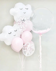 Whimsical Pink and White Cloud Balloon Set - Perfect for Baby Showers, Birthdays, and Gender Reveals