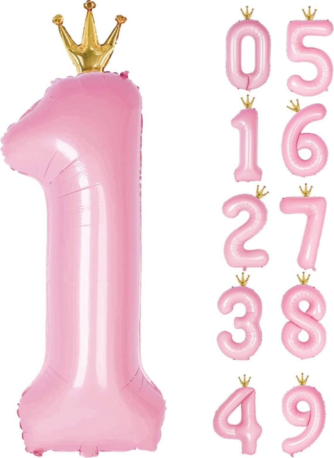 Royal Giraffe and Pink Number One Balloon Set - Perfect for Baby Showers, First Birthdays, and Safari-Themed Parties