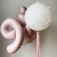 Floral Soft Pink & White Balloon Bouquet | Elegant Birthday Decor