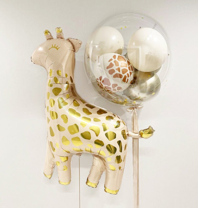 Giraffe and Transparent Bubble Balloon Set - Perfect for Baby Showers, Birthdays, and Safari-Themed Parties