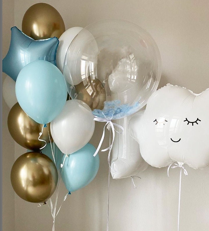 Dreamy Cloud and Blue Balloon Set - Perfect for Baby Showers, Birthdays, and Gender Reveals