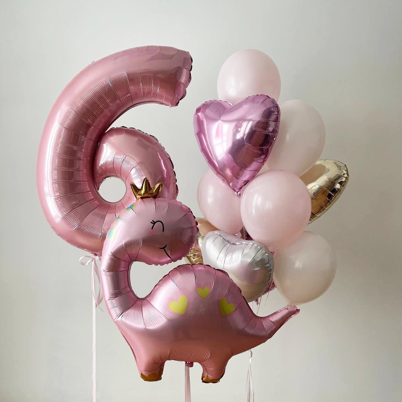 Pink Elephant & Number 6 Balloon Set | Perfect for Kids' Birthday Parties