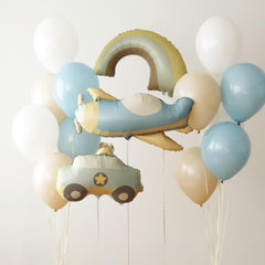 Little Driver" Car & Airplane Balloon Set | Perfect for Toddler Birthday Parties and Baby Showers