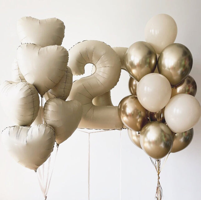 Luxurious Gold & Cream Balloon Set | Perfect for Birthdays and Sophisticated Celebrations