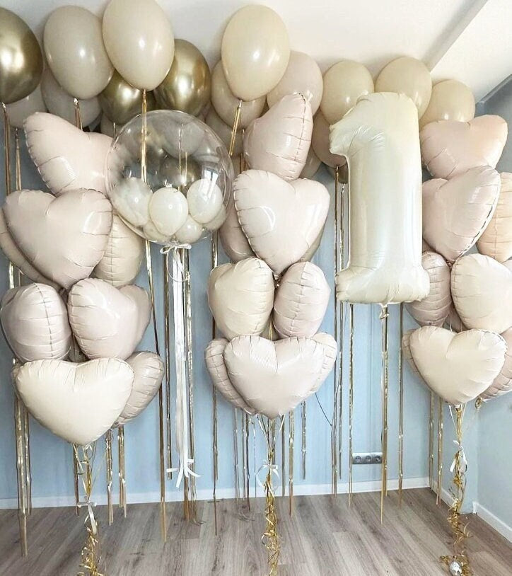 Luxurious Neutral-Toned Balloon Set for Birthdays and Elegant Celebrations