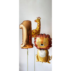 Jungle Safari Balloon Set with Lion and Giraffe for Kids Birthday Parties, Animal-Themed Celebrations